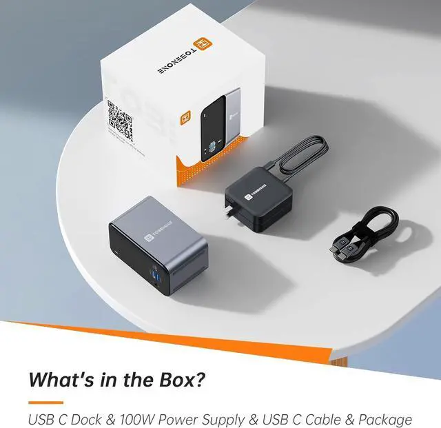 Alt view image 6 of 7 - TobenONE USB C Docking Station Dual Monitor with 100W GaN Charger, Laptop Dual HDMI Docking Station with 7 USB, SD/TF, Ethernet, and Audio/Mic, 15 in 1 USB C Dock for Windows, and ChromeOS