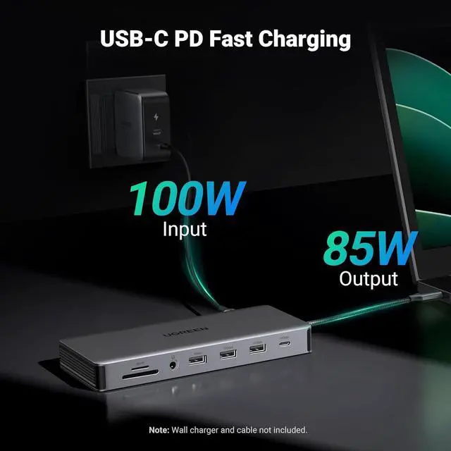 Alt view image 5 of 7 - UGREEN Revodok Pro 313 Laptop Docking Station 13 in 1 4K Triple Display USB C Dock Dual HDMI, DP, 10Gbps Data Port 100W PD Gigabit Ethernet, SD/TF Card Reader Compatible for Thinkpad, Zenbook and more