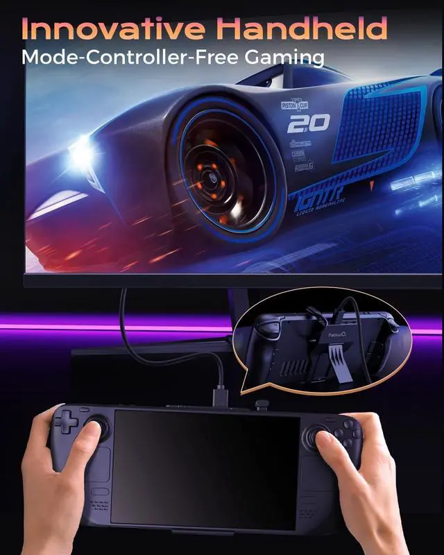 Alt view image 3 of 7 - Steam Deck Dock/Steam Deck OLED Dock, Portable Stand Design Docking Station with HDMI 4K@60Hz, 2 USB-A3.0, PD-in 100W Max, Steam Deck/Steam Deck OLED Accessories