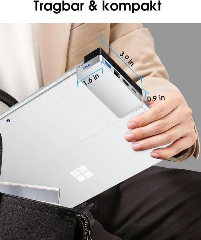 Alt view image 7 of 7 - BYEASY Surface Pro 9 Docking Station, 6-in-2 Microsoft Surface Pro 9 USB-C Hub with 100W PD Charge, 2*USB 3.1, 4K@60Hz HDMI, 1000M Ethernet LAN, TF Card Reader-Designed Expansion Hub for Surface Pro 9