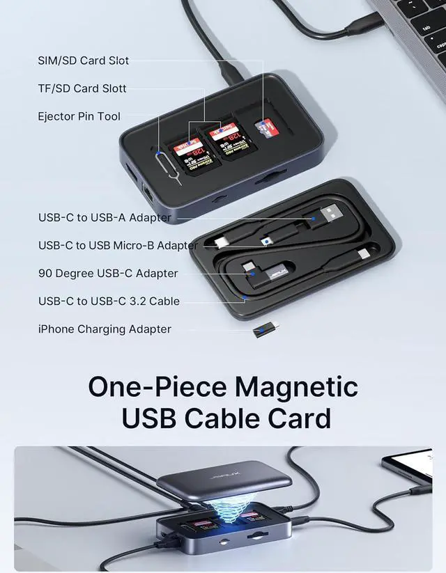 Alt view image 6 of 7 - JSAUX Docking Station & Laptop Stand, 10 in 1 USB-C Docking Station, Laptop Docking Station with 4K HDMI, 100W PD, USB 3.0, 1000Mbps LAN, SD/TF, Audio for MacBook/Lenovo//HP/Steam Deck/ROG Ally