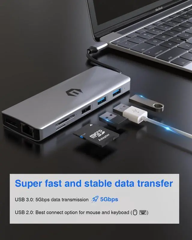 Alt view image 3 of 5 - USB C Hub, TOTU USB C Docking Station (4K Dual HDMI&DP,75W PD), Triple Display Docking Station for Windows& Pro Systems,Mirror Display