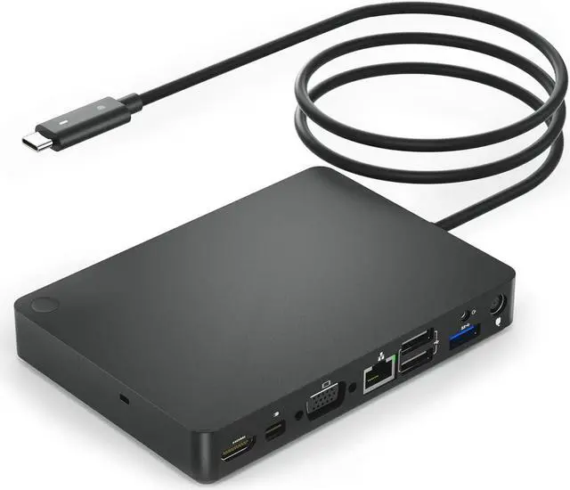 Main image of WD15 USB C Docking Station, USB-C Double Displays or Single 4K Display Docking Station with MiniDP, HDMI and VGA for  USB C Laptops (1DP, 1HDMI, 1VGA, 3USB3.0, 2USB 2.0, 1Audio, 1Speaker Out)