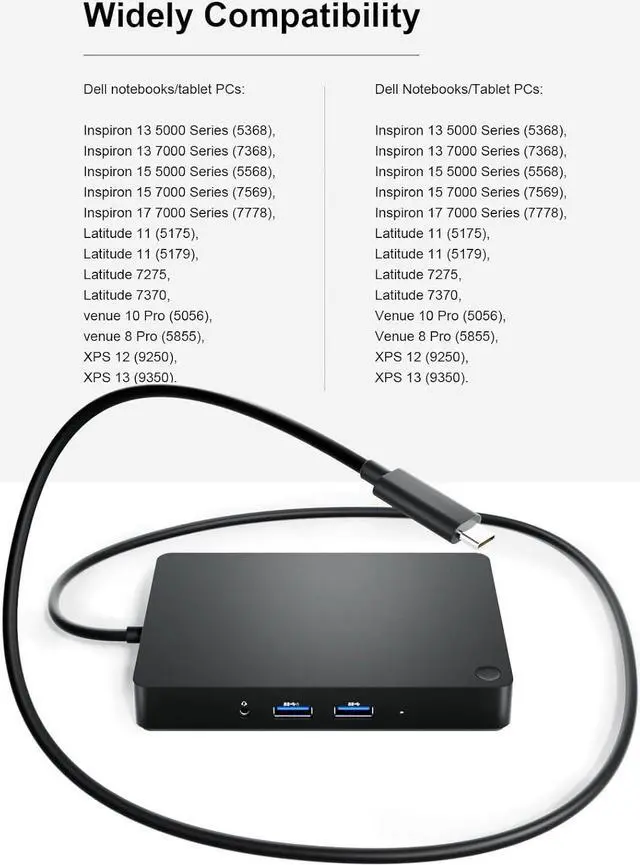 Alt view image 7 of 7 - WD15 USB C Docking Station, USB-C Double Displays or Single 4K Display Docking Station with MiniDP, HDMI and VGA for  USB C Laptops (1DP, 1HDMI, 1VGA, 3USB3.0, 2USB 2.0, 1Audio, 1Speaker Out)
