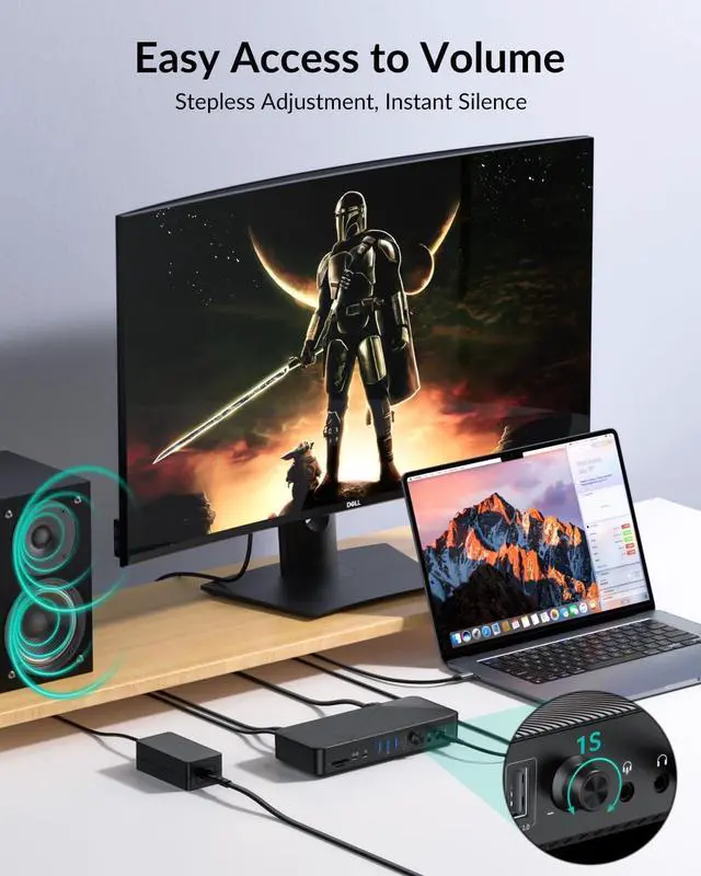 Alt view image 6 of 7 - TG20 Powered USB-C Docking Station with Multi Ports - Dual/Triple Monitor Display, PD60W, 1Gbps Ethernet, 4K 60Hz HDMI DP, VGA - for Windows Laptops
