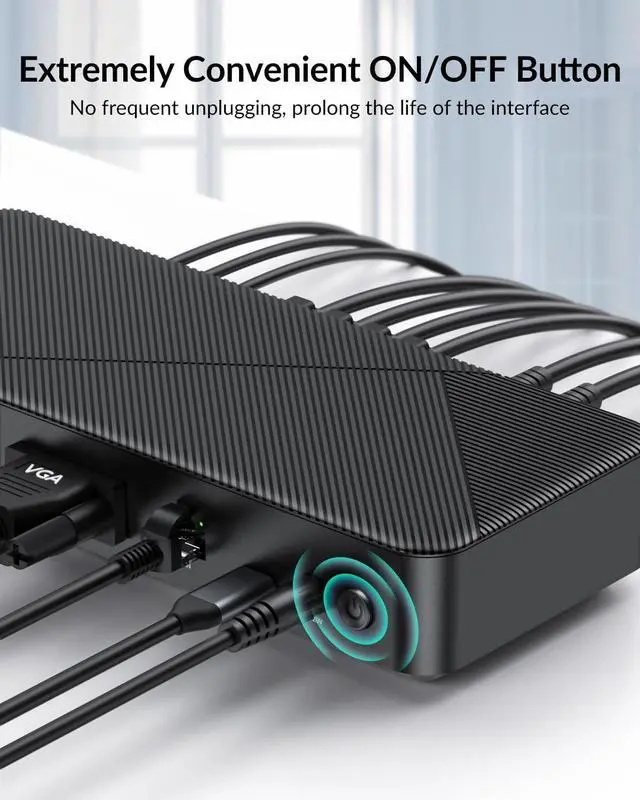Alt view image 7 of 7 - TG20 Powered USB-C Docking Station with Multi Ports - Dual/Triple Monitor Display, PD60W, 1Gbps Ethernet, 4K 60Hz HDMI DP, VGA - for Windows Laptops