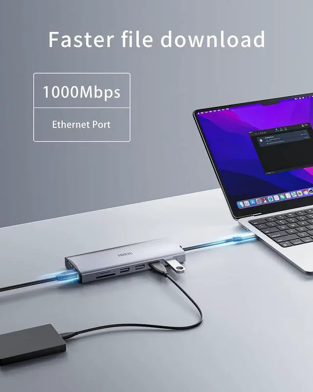Alt view image 5 of 7 - USB C Docking Station Dual Monitor, 14 in 1 USB C HUB with Dual HDMI, DP, VGA,100W PD, SD/TF, Ethernet, 4 USB, Mic/Audio, USB C to HDMI Adapter Multiple Dongle Compatible with MacBook//HP Laptops