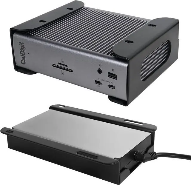 Main image of Under Desk Holder for Thunderbolt 4 Dock/Thunderbolt 3 Dock and Power Cable, Under Desk Iron Storage Rack for TS4 / TS3 Plus, No Drill, Easy Install with All Hardware Included
