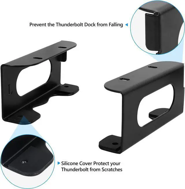 Alt view image 4 of 7 - Under Desk Holder for Thunderbolt 4 Dock/Thunderbolt 3 Dock and Power Cable, Under Desk Iron Storage Rack for TS4 / TS3 Plus, No Drill, Easy Install with All Hardware Included