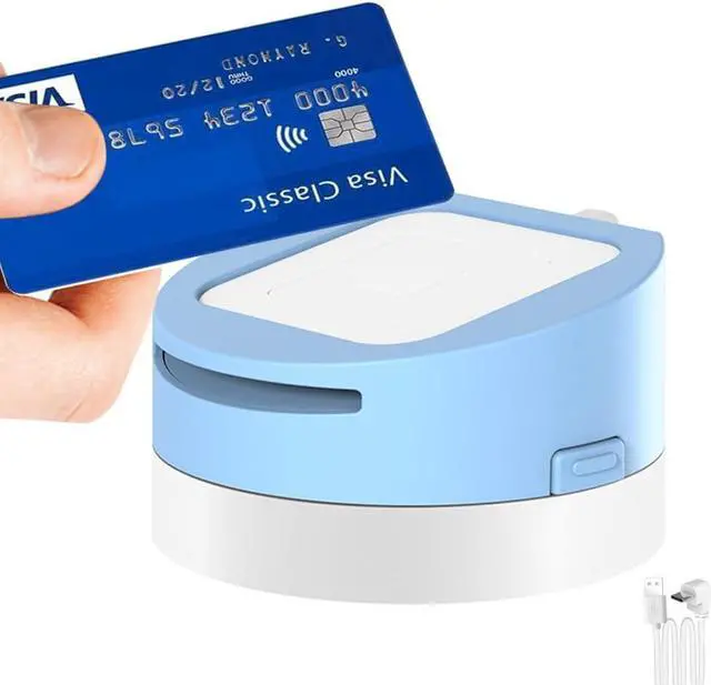 Main image of Dock for Square Reader - Compatible with 1st and 2nd Generation Square Reader, Elegant White Case, Anti-Sleep Feature, Includes 1.5m Cable - Stylish and Functional, Blue.