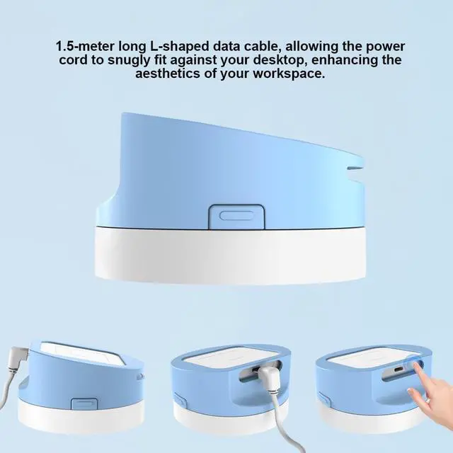 Alt view image 6 of 7 - Dock for Square Reader - Compatible with 1st and 2nd Generation Square Reader, Elegant White Case, Anti-Sleep Feature, Includes 1.5m Cable - Stylish and Functional, Blue.