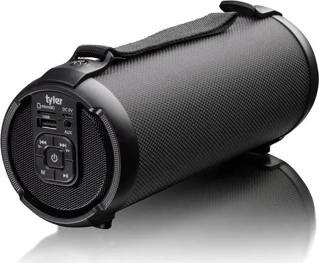 Main image of Tyler Wireless Bluetooth Speaker Water Resistant Long Range Rechargeable Boombox USB MP3 Micro SD AUX Inputs Fm Radio Sound & Bass Carry Strap Lightweight for Home Outdoor Stereo