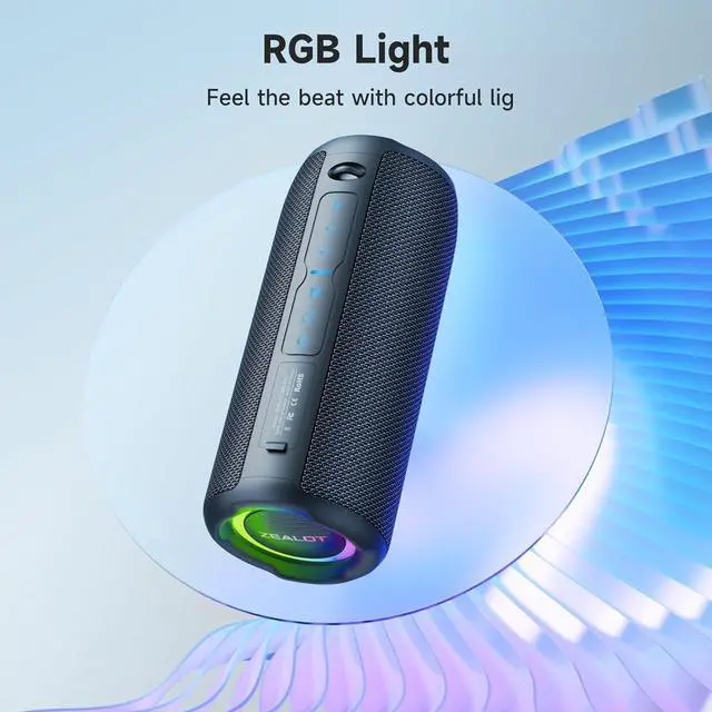Alt view image 6 of 6 - ZEALOT Portable Bluetooth Speaker, Speakers Bluetooth Wireless, Outdoor Speaker Waterproof, IPX6, 40W Loud Stereo Sound Deep Bass, Long Playtime,USB/TF/AUX, Speaker for Phone, Beach, Hiking-Black