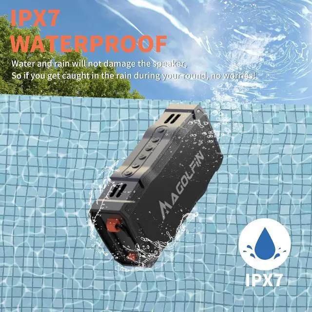 Alt view image 5 of 7 - Golf Cart Speaker, 36H Playtime, 30W Stereo Sound IPX7 Magnetic Bluetooth Speaker with Bicycle Mount, Hook & Light Design, Golf Cart Accessories