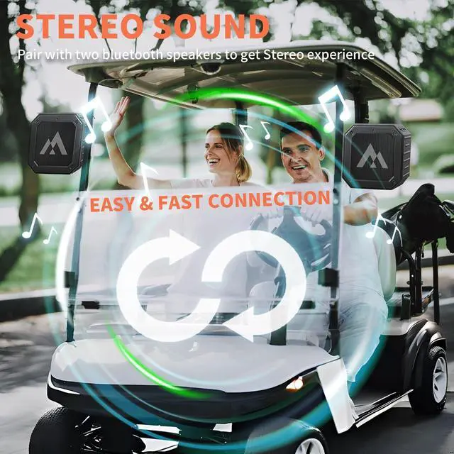 Alt view image 3 of 6 - 2-Pack Golf Cart Speakers with Storage Case, IPX7 Magnetic Golf Speaker 24H Playtime, 36W Loud Stereo Sound Magnetic Bluetooth Speaker for Golf Cart, Golf Gifts for Men