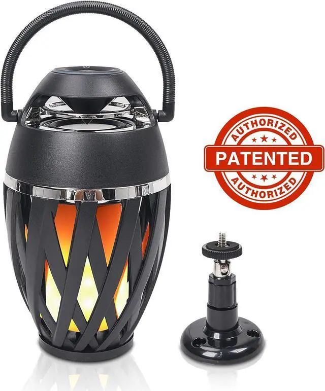 Alt view image 2 of 6 - Sound Town 2-Pack Portable Bluetooth Speakers with LED Lights, True Wireless Stereo (TWS) Bluetooth, Wall Mount Brackets, and Decorative Flame, for Outdoors, House Party, Patio and Home (OPIK-F1-PAIR)