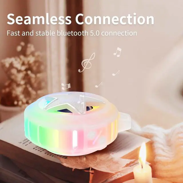 Alt view image 5 of 7 - EBODA Bluetooth Shower Speaker, IP67 Waterproof Portable Speakers, Floating, TF Card, Small Outdoor Speaker with LED Light, True Wireless Stereo for Bike, Beach, Paddle Board, Kayak, Pool, Gifts