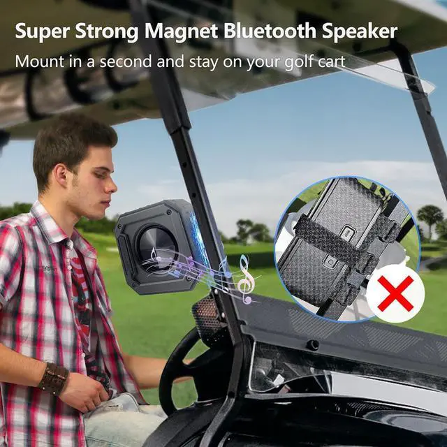 Alt view image 2 of 7 - Golf Speaker, Golf Cart Speakers Bluetooth, Portable Bluetooth Speaker - Magnetic, 15W Loud with Bass, Outdoor IPX7 Waterproof Bluetooth Speaker, Wireless Speaker, Golf Cart Accessories