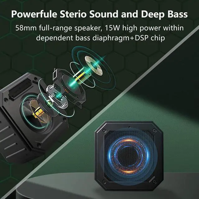 Alt view image 3 of 7 - Golf Speaker, Golf Cart Speakers Bluetooth, Portable Bluetooth Speaker - Magnetic, 15W Loud with Bass, Outdoor IPX7 Waterproof Bluetooth Speaker, Wireless Speaker, Golf Cart Accessories