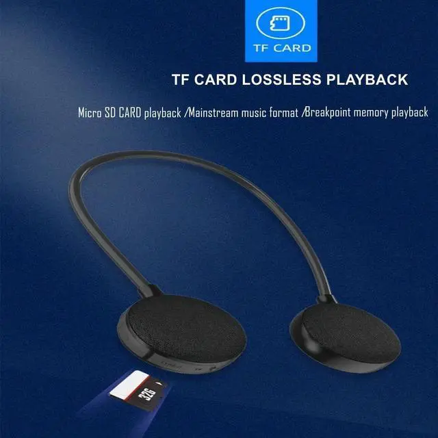 Alt view image 4 of 6 - Neckband Bluetooth Speaker - EBS-906, Bluetooth 5.0, Built-in mic, 10H Playtime, Portable Wireless Wearable Speaker (Black)