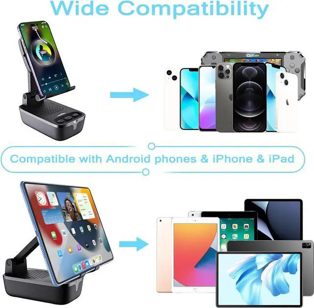 Alt view image 3 of 6 - comiso Gifts for Men Women,Birthday Gifts,IPX7 Waterproof Cell Phone Stand with Bluetooth Speaker,Anti-Slip Design Shower Phone Speaker with HD Stereo Sound, Compatible for Any Smartphone/Tablet