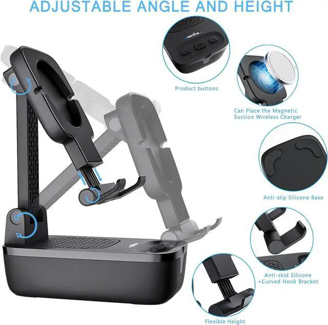 Alt view image 2 of 6 - comiso Gifts for Men Women,Birthday Gifts,IPX7 Waterproof Cell Phone Stand with Bluetooth Speaker,Anti-Slip Design Shower Phone Speaker with HD Stereo Sound, Compatible for Any Smartphone/Tablet