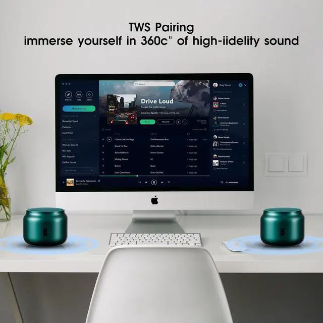 Alt view image 4 of 6 - LFS Portable Bluetooth Speaker,Small Bluetooth Speake,Ultra Long Play 15 Hours,TWS Pairing,Suitable for Home,Pool,Beach,Boating, Hiking, Camping for Waterproof Outdoor Mini Speaker-Green