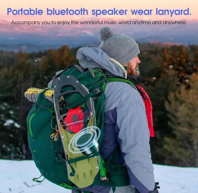 Alt view image 6 of 6 - LFS Portable Bluetooth Speaker,Small Bluetooth Speake,Ultra Long Play 15 Hours,TWS Pairing,Suitable for Home,Pool,Beach,Boating, Hiking, Camping for Waterproof Outdoor Mini Speaker-Green