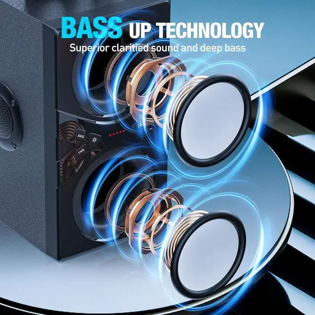 Alt view image 2 of 7 - DINDIN Bluetooth Speakers, 40W(Peak) Wireless Party Speaker with TWS, Beat-Driven Lights, 80dB Loud Stereo Sound & Rich Bass, Portable Speakers with Subwoofer for Party, Outdoor, Camping, Travel