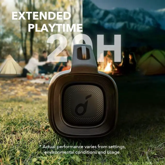 Alt view image 5 of 7 - Soundcore Motion Boom Plus IP67 Portable Speaker, 80W Stereo Sound, Custom EQ & BassUp, Built-in Power Bank, Waterproof Bluetooth Speaker for Camping, Beach, and Backyard