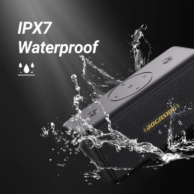 Alt view image 3 of 7 - BOGASING Bluetooth Speakers, M5 Portable Wireless Speaker with 40W Loud Stereo Sound & Punchy Bass, 30H Playtime, IPX7 Waterproof, Bluetooth 5.3, EQ, TWS, TF-Card, AUX, USB, for Outdoor Home (Black)