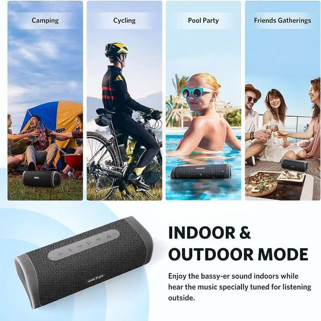 Alt view image 5 of 6 - EarFun Bluetooth Speaker, UBOOM L Portable Wireless Speaker 28W Loud Stereo Sound, Rich Bass, IP67 Waterproof & Dustproof, Dual Pairing, Built-in Mic, Low Latency for Party, Indoor & Outdoor