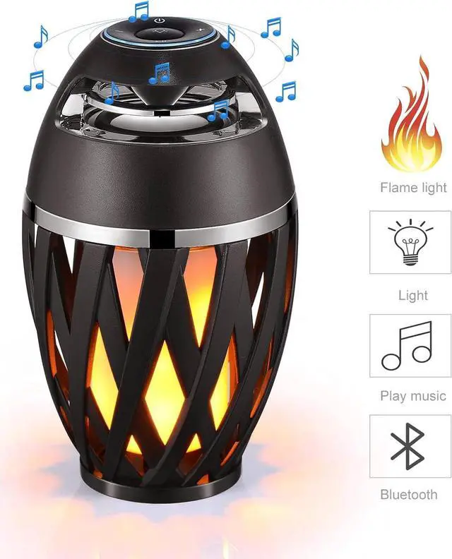 Alt view image 2 of 7 - Led Flame Speaker Bluetooth Speakers,Dancing Flames Outdoor Indoor Portable Bluetooth Speaker &Torch Atmosphere Light for Patio Porch Garden Home Backyard Decoration
