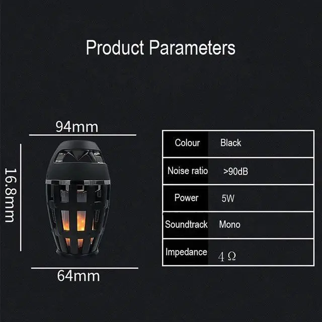 Alt view image 6 of 7 - Led Flame Speaker Bluetooth Speakers,Dancing Flames Outdoor Indoor Portable Bluetooth Speaker &Torch Atmosphere Light for Patio Porch Garden Home Backyard Decoration