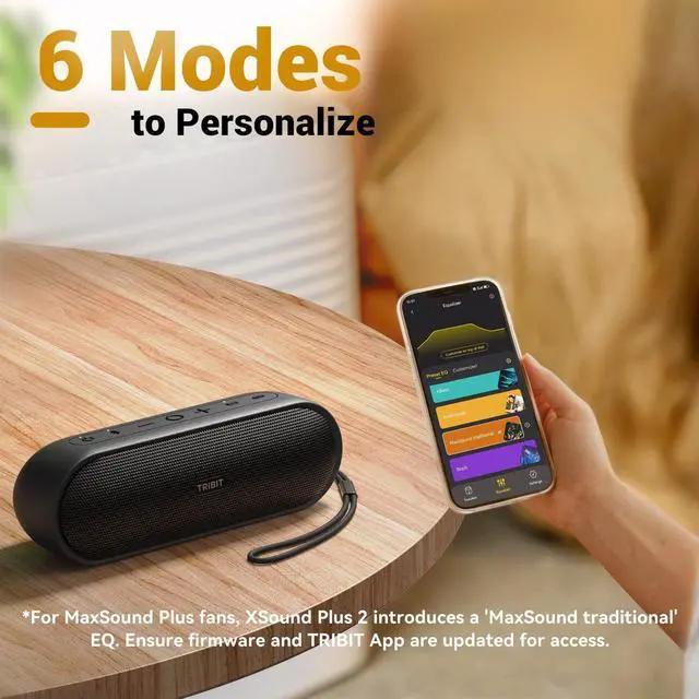 Alt view image 6 of 7 - Tribit Portable Bluetooth Speaker XSound Plus 2, Wireless Speaker 30W with XBass, IPX7 Waterproof, 24-Hour Playtime, Stereo Sound, Built-in Mic, Bluetooth 5.3 for Party, Car, Travel