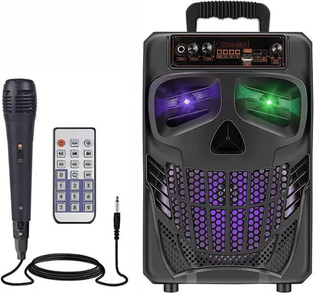 Main image of Portable Bluetooth Speaker with Subwoofer Wireless Speakers Outdoor/Indoor Big Support Remote Control FM Radio TF Card LED Lights MP3 Player Party for Home Camping iPhone Computer PC (B-S08)