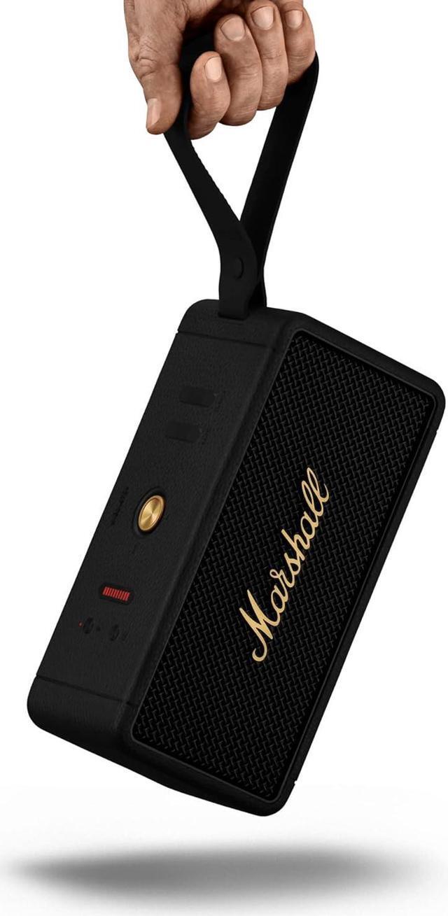 Alt view image 6 of 7 - Marshall Middleton Portable Bluetooth Speaker, Black and Brass