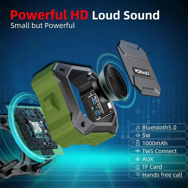 Alt view image 4 of 7 - 2 Pieces Waterproof Portable Bluetooth Shower Speaker,Hand Crank Emergency Radio Bluetooth Speaker Perfect for Home Outdoor Emergency