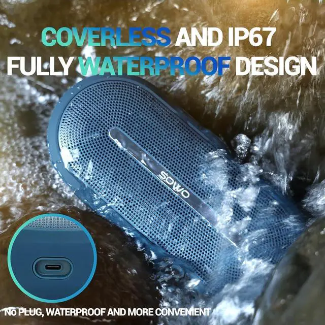 Alt view image 4 of 7 - SOWO Portable Bluetooth Speaker - Wireless Speaker Waterproof with Partyboom Technology - 40W, Loud Clear Stereo Sound and Bass Boost - 16H Playtime for Outdoor, Camping and Travel Use