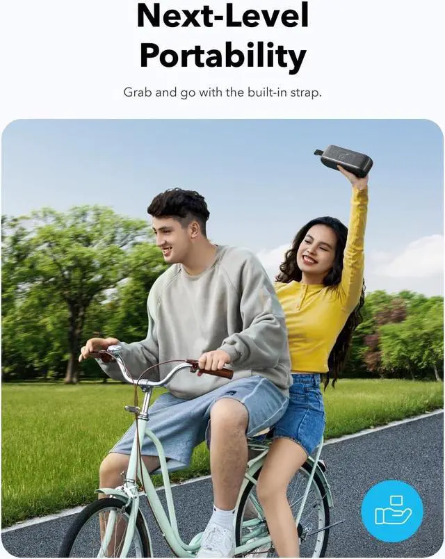 Alt view image 4 of 7 - Soundcore Motion 100 Portable Speaker, Bluetooth Speaker with Wireless Hi-Res, 2 Full Range Drivers for Stereo Sound, Ultra-Portable Design for Outdoor Use, Customizable EQ, Punchy Bass, and IPX7