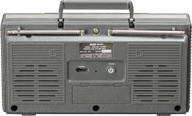 Alt view image 7 of 7 - New Wave Toys M90 Micro Blaster Replica Boombox Portable Wireless Bluetooth Speaker with 40 Inch Silver Necklace Chain, Dual 6W Micro Speakers, 20 Hour Playtime