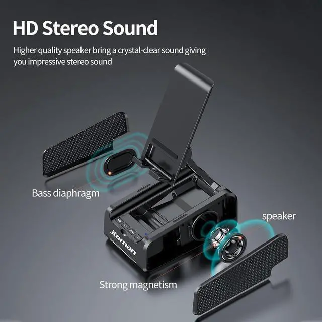 Alt view image 5 of 7 - JTEMAN Phone Stand Wireless Bluetooth Speaker,Desktop Kitchen Gadgets Phone Stand,Portable Phone Stand with Speaker,Gifts for Women and Men