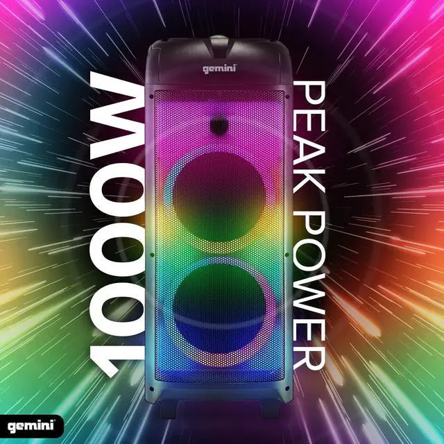 Alt view image 5 of 7 - GPLT-360 Portable 1000 Watt Wireless Self Battery Powered Loud Bluetooth Party Tower Speaker Box with 360° of Sound and 360° of Beat Synced Light