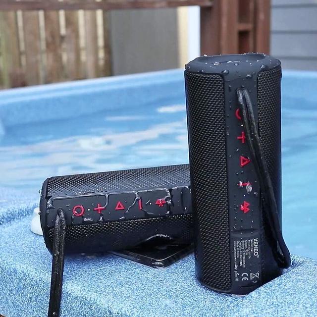 Alt view image 6 of 6 - X21 Dual Portable Bluetooth Speakers Waterproof Outdoor Wireless Stereo Pairing with FM Radio, Micro SD Card, IPX6, Aux Jack 30W for Home, Office, Party and Travel (Pack 2 Black)
