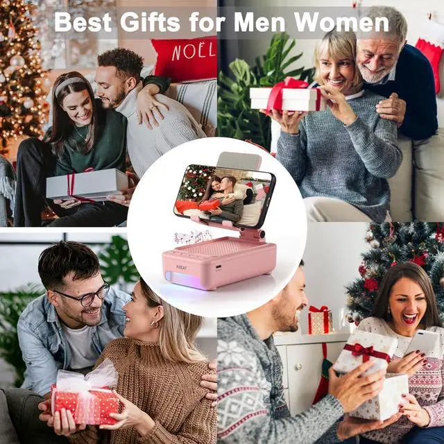 Alt view image 6 of 7 - Gifts for Men Him, Cell Phone Stand with Bluetooth Speaker&Led Color Changing Light, Unique Gifts for Women Dad Her Husband, Birthday Gifts for Men