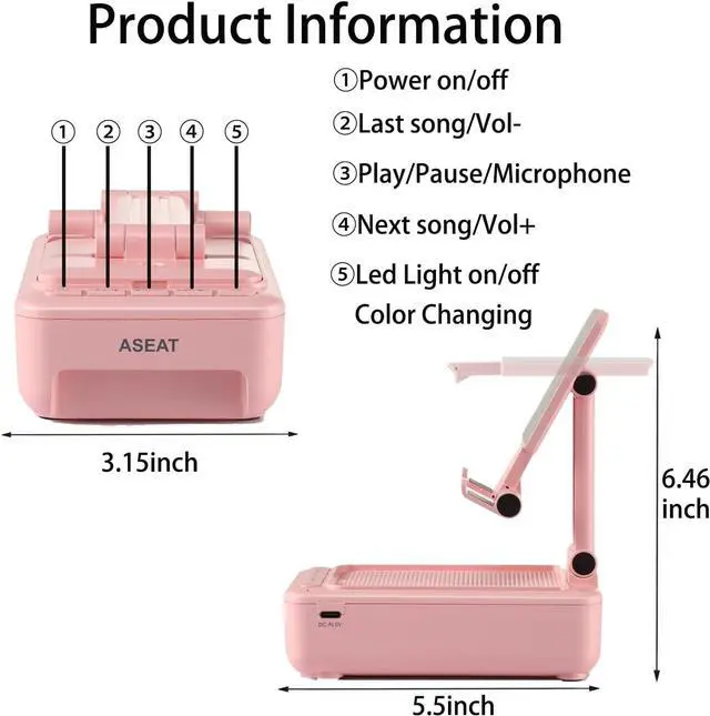 Alt view image 7 of 7 - Gifts for Men Him, Cell Phone Stand with Bluetooth Speaker&Led Color Changing Light, Unique Gifts for Women Dad Her Husband, Birthday Gifts for Men