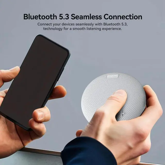 Alt view image 3 of 7 - Wireless Shower Speaker IPX8 Waterproof Bluetooth Speaker, Small Outdoor Portable Speaker, Gray