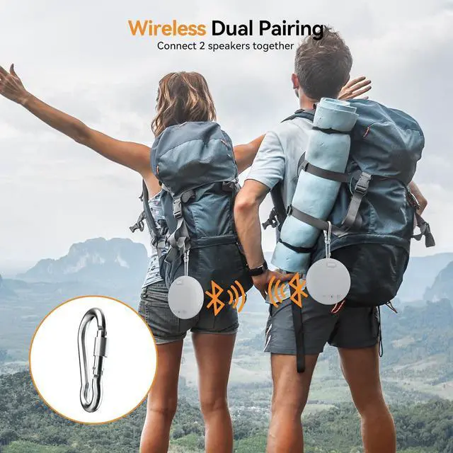 Alt view image 7 of 7 - Wireless Shower Speaker IPX8 Waterproof Bluetooth Speaker, Small Outdoor Portable Speaker, Gray
