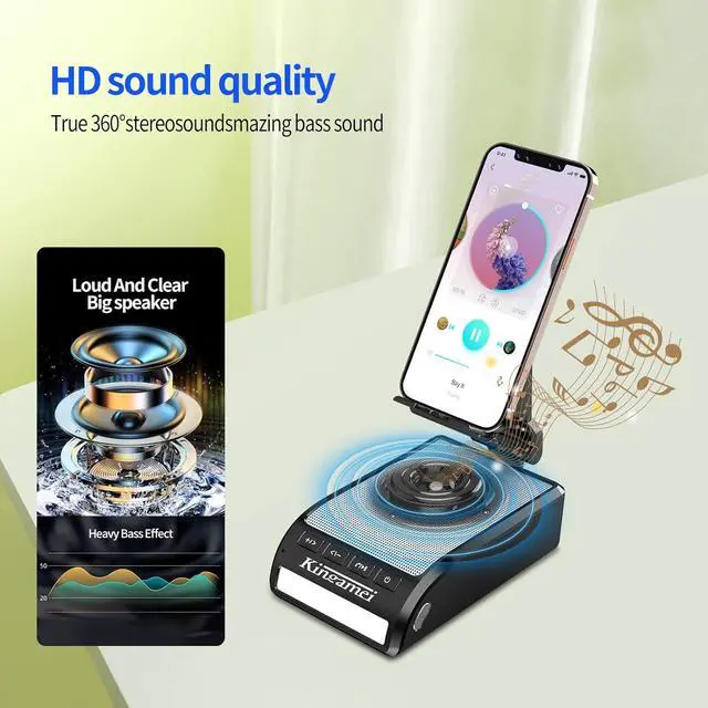 Alt view image 3 of 7 - Men Female Dad Festival Gift - Cool Boy Friend Portable Bluetooth Speaker with Phone Stand Wife Kitchen Mens Gadgets Accessories Great Holiday Birthday Present Tech Christmas Father Gifts Son for Mom