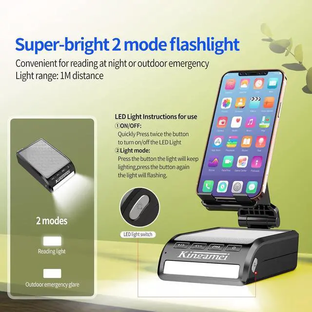 Alt view image 5 of 7 - Men Female Dad Festival Gift - Cool Boy Friend Portable Bluetooth Speaker with Phone Stand Wife Kitchen Mens Gadgets Accessories Great Holiday Birthday Present Tech Christmas Father Gifts Son for Mom
